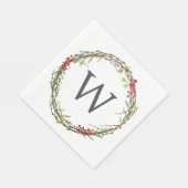 Weihnachts Monogram Winter Greenerity Wreath Berri Serviette (Ecke)