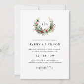 Weihnachts-Monogramm-Hochzeit Einladung (Vorderseite)