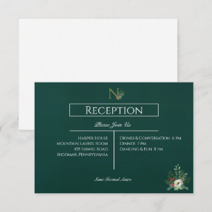 Weihnachts-Monogramm-Hochzeitsempfang Begleitkarte
