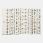 Weihnachts-Monogramm-Muster Geschirrtuch (Horizontal)
