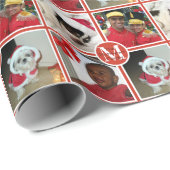 Weihnachts-Monogramm Rot Erstellen Sie Ihr eigenes Geschenkpapier (Rolleneckpunkt)