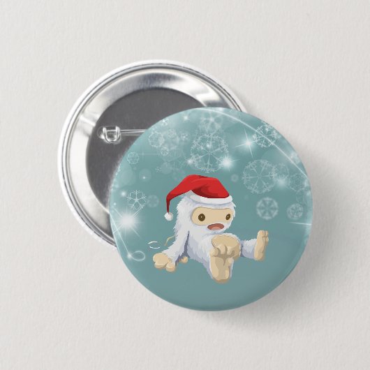 Weihnachts-Monster-Puppe mit roter Weihnachtsmannm Button (Vorne & Hinten)