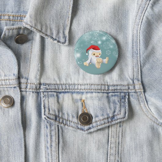 Weihnachts-Monster-Puppe mit roter Weihnachtsmannm Button (Beispiel)