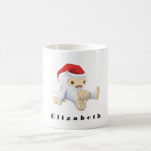 Weihnachts-Monster-Puppe mit roter Weihnachtsmannm Kaffeetasse (Mittel)
