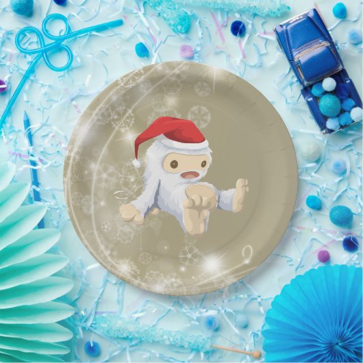 Weihnachts-Monster-Puppe mit roter Weihnachtsmannm Pappteller (Party)