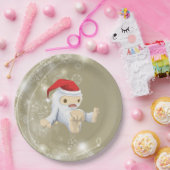 Weihnachts-Monster-Puppe mit roter Weihnachtsmannm Pappteller (Party)