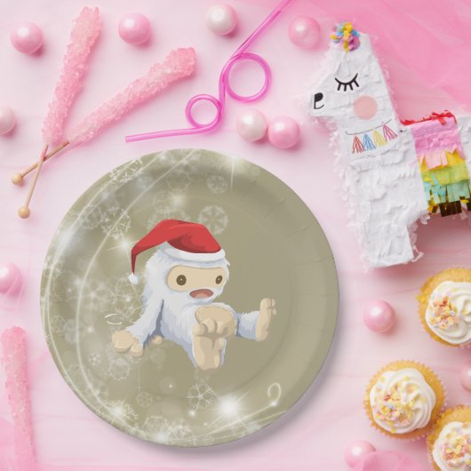 Weihnachts-Monster-Puppe mit roter Weihnachtsmannm Pappteller (Party)