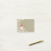 Weihnachts-Monster-Puppe mit roter Weihnachtsmannm Post-it Klebezettel (Auf Schreibtisch)