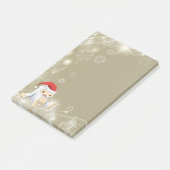 Weihnachts-Monster-Puppe mit roter Weihnachtsmannm Post-it Klebezettel (angewinkelt)