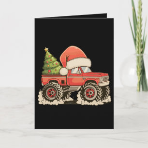 Weihnachts-Monster-Truck-Santa-Hut Xmas-Feiertag Feiertagskarte