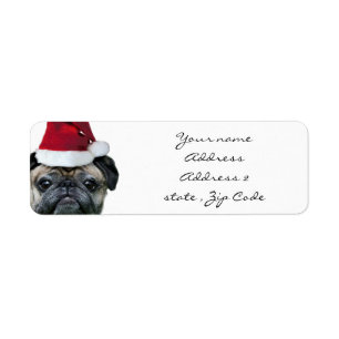 Weihnachts-Mops-Adressetiketten