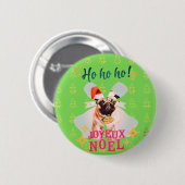 Weihnachts-Mops Button (Vorne & Hinten)