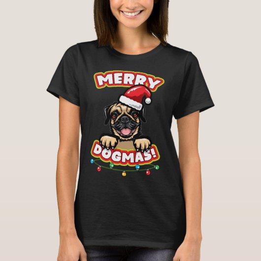Weihnachts-Mops Classic T - Shirt 854 (Vorderseite)
