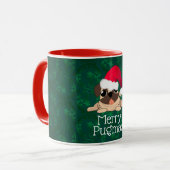 Weihnachts-Mops Combo-Tasse Tasse (Vorderseite Links)