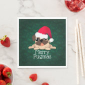 Weihnachts-Mops Dog Luncheon Paper Napkins Serviette (Beispiel)