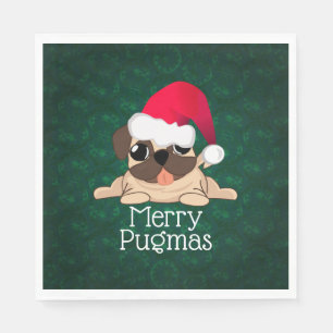 Weihnachts-Mops Dog Luncheon Paper Napkins Serviette