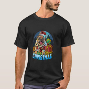 Weihnachts-Mops Dog Mops Weihnachtsmannmütze Ugi W T-Shirt