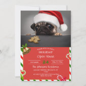 Weihnachts-Mops Einladung (Vorderseite)