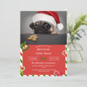 Weihnachts-Mops Einladung (Stehend Vorderseite)