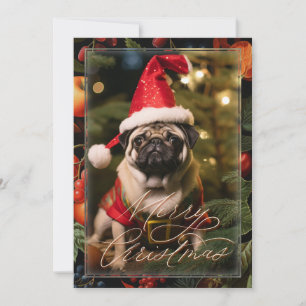 Weihnachts-Mops Elf Einladung