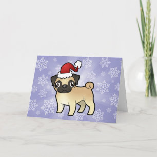 Weihnachts-Mops Feiertagskarte