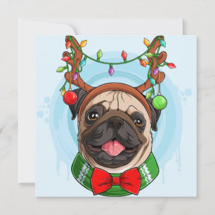 Weihnachts-Mops Feiertagskarte