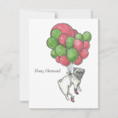 Weihnachts-Mops Feiertagskarte (Vorderseite)