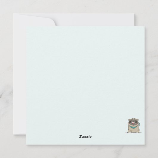 Weihnachts-Mops Feiertagskarte (Rückseite)