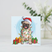 Weihnachts-Mops-Feiertagskarte Feiertagskarte (Stehend Vorderseite)