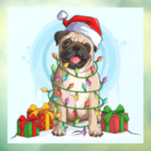 Weihnachts-Mops Fensteraufkleber (Blatt 3)