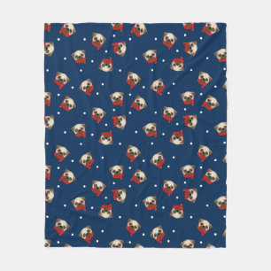 Weihnachts-Mops Fleece Blanket