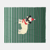 Weihnachts-Mops Fleecedecke (Vorderseite (Horizontal))