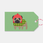 Weihnachts-Mops Geschenkanhänger (Vorderseite (Horizontal))