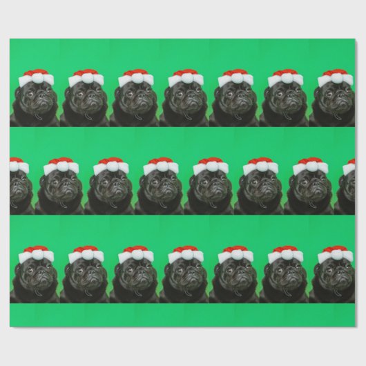 Weihnachts-Mops Geschenkpapier (Flach)