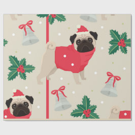 Weihnachts-Mops Geschenkpapier