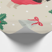 Weihnachts-Mops Geschenkpapier (Ecke)