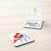 Weihnachts-Mops Getränkeuntersetzer (Rechte Seite)