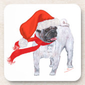 Weihnachts-Mops Getränkeuntersetzer (Vorderseite)
