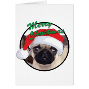 Weihnachts-Mops - Grußkarte