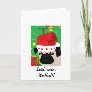 Weihnachts-Mops-Grußkarte Feiertagskarte