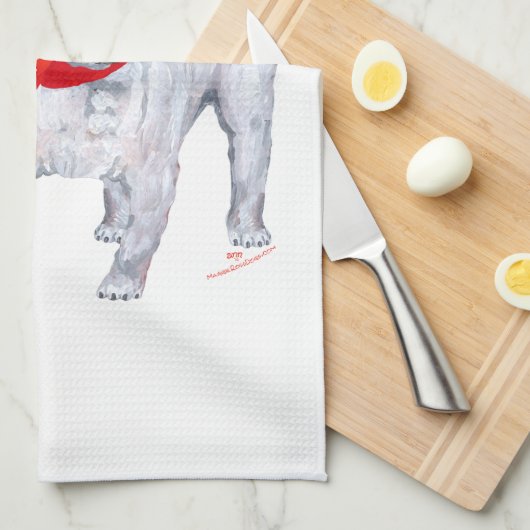 Weihnachts-Mops Handtuch (Viertel Falte)