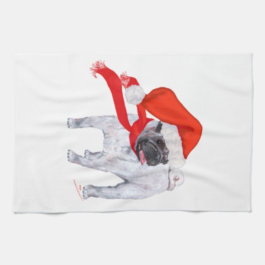 Weihnachts-Mops Handtuch (Horizontal)