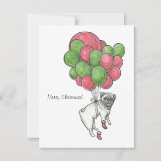 Weihnachts-Mops-Hund. Feiertagskarte