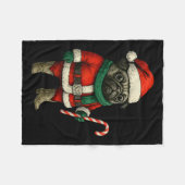 Weihnachts-Mops Hund Funny Xmas Outfit Roter Mops  Fleecedecke (Vorderseite (Horizontal))