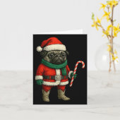 Weihnachts-Mops Hund Funny Xmas Outfit Roter Mops  Karte (Gelbe Blume)