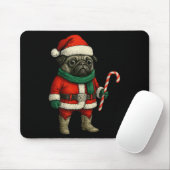 Weihnachts-Mops Hund Funny Xmas Outfit Roter Mops  Mousepad (Mit Mouse)