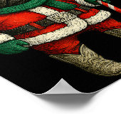 Weihnachts-Mops Hund Funny Xmas Outfit Roter Mops Poster (Ecke)