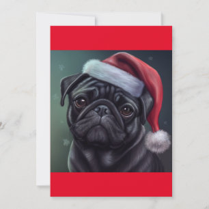 Weihnachts-Mops-Hund , Hundeliebhaber Geschenk T - Feiertagskarte