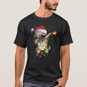 Weihnachts-Mops-Hund-Mops-Weihnachtsmannmütze-häss T-Shirt