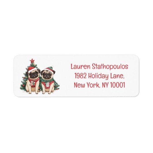 Weihnachts-Mops-Hunde (Vorne)